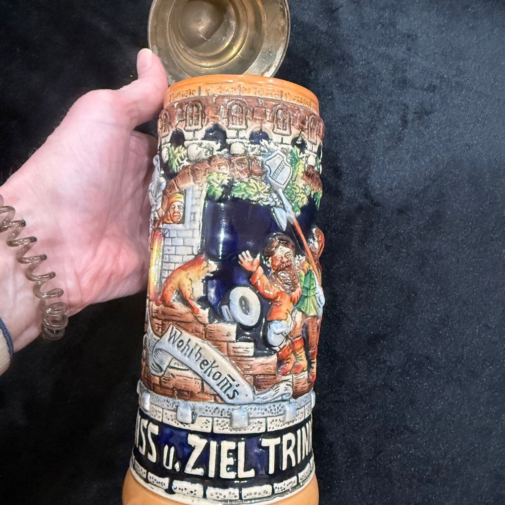 Handcrafted Multicolor Ceramic Beer Stein